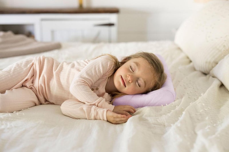 Tiny Twinkle Toddler Pillow with Fitted Pillowcase | Ergonomic Shape with Resilient, Cloud-Like Memory Foam for Comfortable Sleeping | Kids Travel Pillows (Orchid) - Image 2